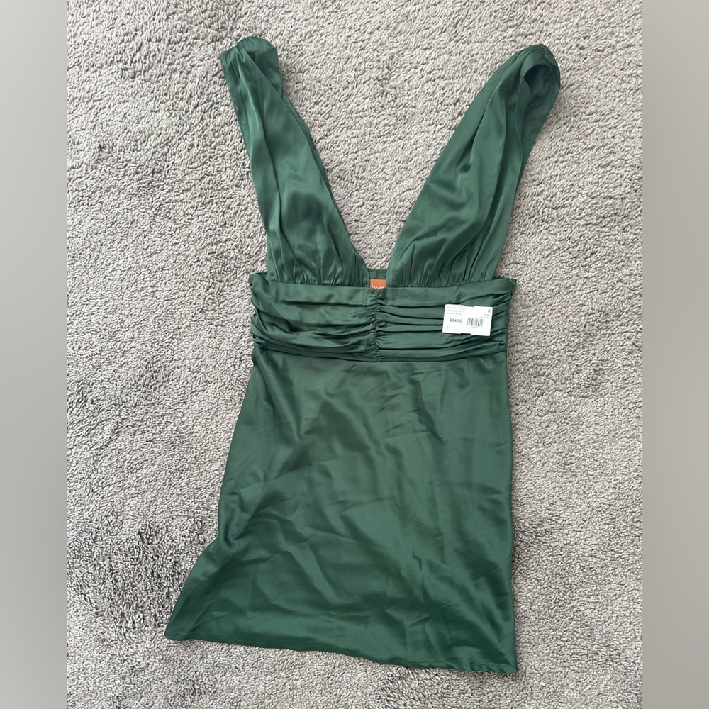 emerald green silk cocktail dress